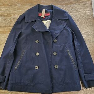 Burberry Dark Blue Pea Coat for Men